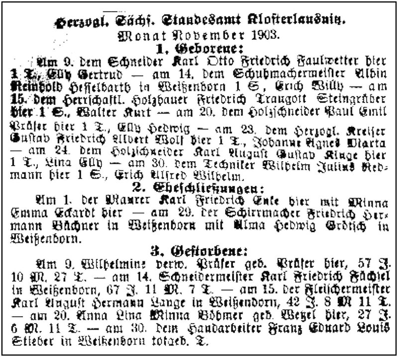 1903-12-15 Kl Standesamtsregister